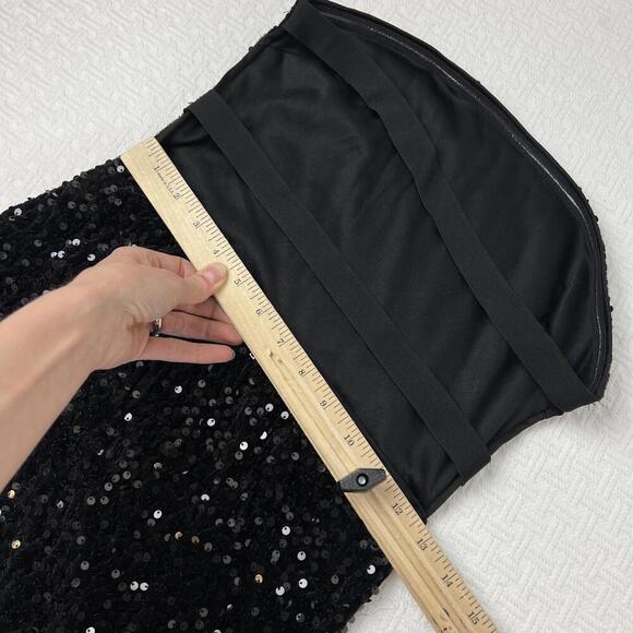 Brand New Shein Women Small 4 Black Sequin Strapless Eveningwear Slip Dress Gown - Picture 10 of 14
